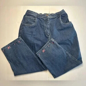 Vintage The Quacker Factory High Rise Patriotic Flag Denim Pants Size Medium